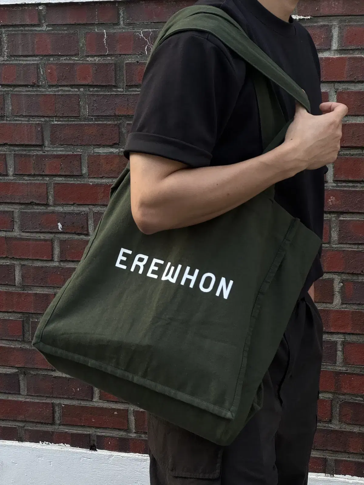 EREWHON TOTE BAG FOREST GREEN 에러헌 에코백